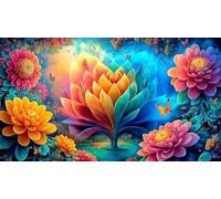 Mandala Puzzle 1000 pièces Educa Cadeau Unique De l'art Décoration Jeu éducatif Challenge Toy pour Adultes et Enfants à partir de 14 Ans 75x50cm/1000pcs