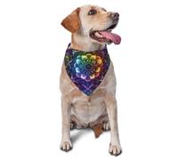Mandala Rainbow Néon Bandana pour Chat Réglable Foulard Triangle pour Chien Doux Bavoir Triangulaire pour Chiot Chiens Animaux