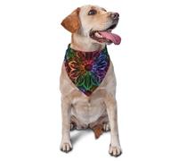 Mandala Rainbow Néon Bandana pour Chiens Doux Écharpe pour Chien Élégant Bavoir Triangulaire pour Chiot Animaux Chat
