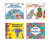 Mandala Sea Animals + Fruits & Vegetables + Animals + Magic Art Designs Pattern Colouring Books For Kids | Mandala Art | Coloring Book | Relaxation | Creativity | Mindfulness | Stress Relief | Art The