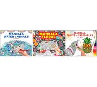 Mandala Sea Animals + Unique Floral + Fruits & Vegetables Art Designs Pattern Colouring Books For Kids | Sea Animals Art Book | Ocean Creatures Coloring | Floral Coloring Book | Unique Floral Designs