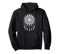 Mandala Soleil Plumes Géométrie Sacrée Spirituelle Sweat à Capuche