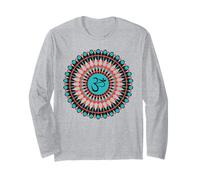 Mandala Spirituel Yoga Om Symbole Tribal Corail Turquoise Manche Longue