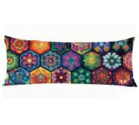 Mandala Taie Oreiller 50x150 cm Coloré Housse Traversin 150 x 50 cm Set de 1 Coussin Grossesse, Douce et Confortable avec Fermeture éclair Oreiller de Corps pour Canapé Lit Coussin Long J0-476