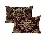 Mandala Taies d'oreiller 50x80 Housse Coussin Lin Lot de 2, Taie Oreiller Bohême, Douce et Respirante Housse de Coussin Canapé Impermeable pour Salon Jardin avec Fermeture Éclair Invisible K2-137