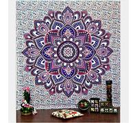 Mandala Tapisserie murale à suspendre style bohème pour dortoir, Polyester, fleur, 150x130cm