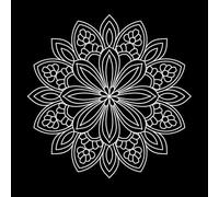 mandala tourbillonnant et bienheureux Stickers gravés 54.6x54.6cm Décoration de magasin Blanc