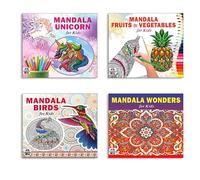 Mandala Unicorn + Fruits & Vegetables + Birds + Wonders Art Designs Pattern Colouring Books For Kids | Mandala Art | Coloring Book | Relaxation | Creativity | Mindfulness | Stress Relief | Art Therapy