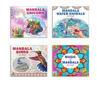 Mandala Unicorn + Sea Animals + Birds + Magic Art Designs Pattern Colouring Books For Kids | Mandala Art | Coloring Book | Relaxation | Creativity | Mindfulness | Stress Relief | Art Therapy (Set Of 4