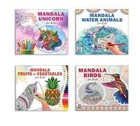 Mandala Unicorn + Sea Animals + Fruits & Vegetables + Birds Art Designs Pattern Colouring Books For Kids | Mandala Art | Coloring Book | Relaxation | Creativity | Mindfulness | Stress Relief | Art The