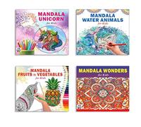 Mandala Unicorn + Sea Animals + Fruits & Vegetables + Wonders Art Designs Pattern Colouring Books For Kids | Mandala Art | Coloring Book | Relaxation | Creativity | Mindfulness | Stress Relief | Art T