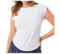 Mandala - Women's Side Ruffled Top - T-shirt - L - baby blue