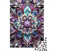 MandalaArt Casse-tête JewelTonePattern 1000 Pièces Papier Recy adeau Unisexe, Jeu Éducatif Anti-Stress De Famille, Cadeau Célébration 70x50cm/1000pcs