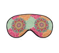 Mandalas Boho Fleurs Masque de Sommeil Masque pour les Yeux pour Femmes Hommes Confortable et Doux Couverture des Yeux de Sommeil avec Sangle Élastique Réglable BlockLight Mode Motifs Bandeau pour V