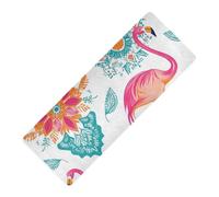 Mandalas de flamants roses bohèmes colorés en caoutchouc naturel antidérapant, avec tapis de yoga tapete para ejercicio 180,3 x 66 cm pour le sol