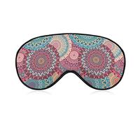 Mandalas Fleur Masque de Sommeil Masque pour les Yeux pour Femmes Hommes Confortable et Doux Couchage des Yeux avec Sangle Élastique Réglable BlockLight Mode Motifs Bandeau pour Voyage Sieste Médita