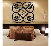 Mandalas Fleurs Stickers Muraux Cœurs Design Créatif Art Mural Autocollant Maison Stickers Vinyle Amovible Décoration 61 x 59 cm