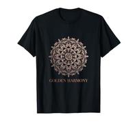 Mandalas floraux, harmonie dorée, motif fougère or rose T-Shirt
