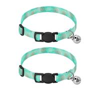 Mandalas Lot de 2 colliers doux pour chien et chat Motif cachemire Turquoise