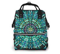 Mandalas Tie Dye Sac à dos à couches Grande capacité Fermeture Éclair Décontracté Sac à dos de voyage pour maman Papa