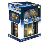 Mandalorian Grogu Coffret cadeau mug sous-verre porte-clés sous licence officielle Star Wars Ensemble d'accessoires pour tasse à café, cadeau pour fan