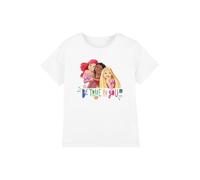 mandarin creative ltd Disney Princess True, Be You Ariel, Moana, and Rapunzel Girls T Shirt, Blanc, 7-8 Ans Fille