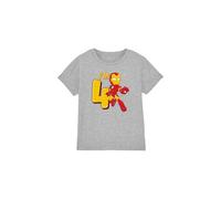 mandarin creative ltd Iron Man Cute Birthday 4 Unisex Kids T Shirt, Athletic chiné, 5-6 Ans Garçon