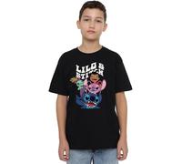 mandarin creative ltd Lilo & Stitch Character Montage Unisex Kids T Shirt, Noir, 5-6 Ans Garçon