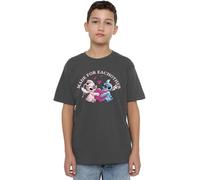 mandarin creative ltd Lilo & Stitch Made for Each Other Unisex Kids T Shirt, Charbon, 5-6 Ans Garçon