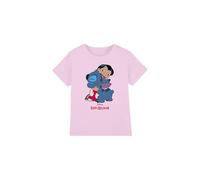 mandarin creative ltd Lilo & Stitch T-Shirt pour Fille des années 90, Rose, 7-8 Ans, Rose, 7-8 Ans