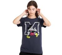 mandarin creative ltd Mickey Mouse Classic Walk Ladies T Shirt, Deep Navy, Bleu Marine foncé, XXL Femme