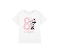 mandarin creative ltd Minnie Mouse 8th Birthday Girls T Shirt, Blanc, 12-13 Ans Fille