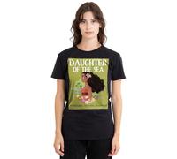 mandarin creative ltd Moana Daughter of The Sea Ladies T Shirt, Black, Noir, L Femme