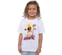 mandarin creative ltd Moana Heart Sunset Girls T Shirt, Blanc, 3-4 Ans Fille