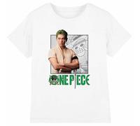 mandarin creative ltd One Piece Zoro Kids T Shirt, Blanc, 7-8 Ans Garçon