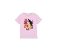 mandarin creative ltd Pocahontas Flowers Girls T Shirt, Rose, 7-8 Ans Fille