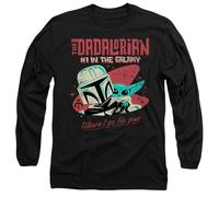 mandarin creative ltd Star Wars #1 Dad Retro Dadalorian Where I Go Long Sleeve T Shirt, Black, Noir, XXL Mixte