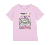 mandarin creative ltd Star Wars Hippie Grogu Girls T Shirt, Rose, 7-8 Ans Fille