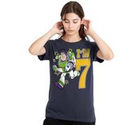 mandarin creative ltd Toy Story Birthday Buzz I'm 7 Ladies T Shirt, Deep Navy, Bleu Marine foncé, M Femme