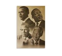 Mandela Malcolm X Obama Martin Luther King Poster décoratif sur toile pour chambre à coucher 50 x 75 cm