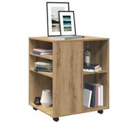 Mandloder Armoire à roulettes, en chêne artisanal, 60 x 53 x 72 cm, mobile, en matériau dérivé du bois, avec roulettes pour solutions de rangement flexibles au bureau, armoire pratique pour la maison