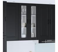 Mandloder Armoire de cuisine avec étagère, noire, 60 x 31 x 100 cm, en matériau dérivé du bois, armoire de rangement durable pour cuisine, garde-manger et salle à manger