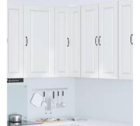 Mandloder Armoire de cuisine blanche brillante, 57 x 57 x 100 cm, en matériau dérivé du bois, armoire d'angle pour cuisine, garde-manger et salon, beaucoup d'espace de rangement