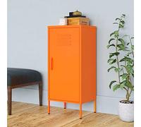 Mandloder Armoire de rangement orange 42,5 x 35 x 101,5 cm en acier robuste avec 2 étagères, pieds, idéale pour garage, cuisine, bureau