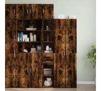 Mandloder Armoire haute, étroite, en chêne fumé, 30 x 42,5 x 225 cm, en bois dérivé, polyvalente, à 6 compartiments, design peu encombrant pour la maison