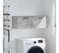 Mandloder Armoire murale en matériau dérivé du bois - Gris béton - 100 x 36,5 x 35 cm - Pour cuisine, salle de bain, bureau - Solution de rangement polyvalente