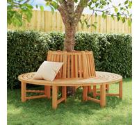 Mandloder Banc Circulaire Demi-Rond Lot de 2, Ø201 cm, Bois Massif Teck, Meuble de Jardin Extérieur, Résistant aux Intempéries, pour Arbre, Patio ou Porche