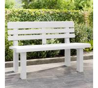 Mandloder Banc de Jardin Blanc 110x52x71 cm en Polypropylène Résistant, Meuble d'Extérieur Durable pour Patio, Terrasse, Balcon, Capacité 120 kg, Idéal pour Aménager Votre Espace