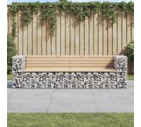 Mandloder Banc de Jardin Gabion 244x71x65,5 cm en Pin Massif Non Traité, Mobilier Extérieur Robuste et Stable, Idéal pour Aménager Terrasse, Patio, Porche ou Jardin, Résistant aux Intempéries