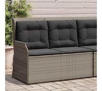 Mandloder Banc de jardin, réglable, avec coussin, gris, pour jardin, terrasse, balcon, résistant aux UV, 110 x 67 x 95 cm